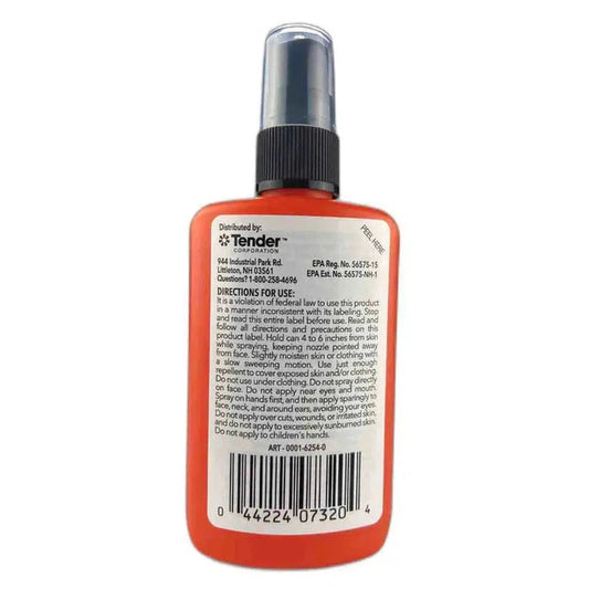 Back view of the Adventure Medical Kits Bens Tick 3.4oz spray bottle with a barcode and text on a white background.