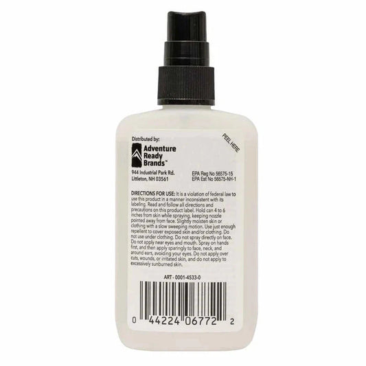 Back view of the Adventure Medical Kits Natrapel Picaridin Pump - 3.4 oz showing the spray nozzle and product label against a white background.