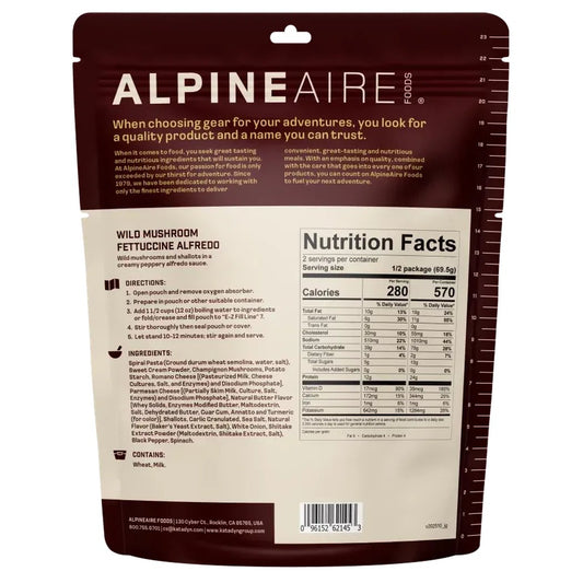 AlpineAire Wild Mushroom Fettuccine Alfredo-Food - Backpacking-Appalachian Outfitters