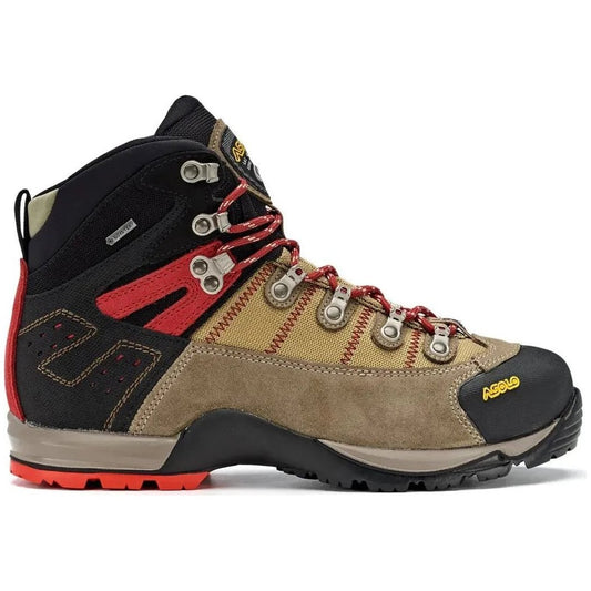 Side view of the Asolo Men's Fugitive GTX in Wool Black showing the lugged outsole against a white background.