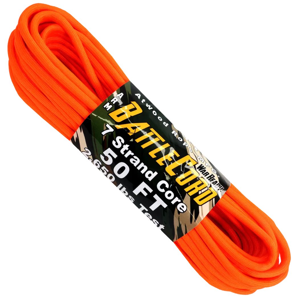 Atwood Rope Battle Cord - 2,650 LB - 5.6MM X 50 FT-Camping - Accessories - Rope and Cordage-Neon Orange-Appalachian Outfitters