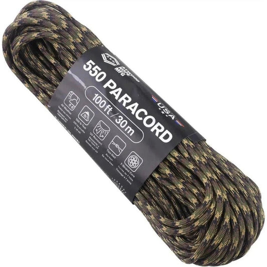 Atwood Rope Paracord - 550 LB - 4MM X 100 FT - Camos and Black-Camping - Accessories - Rope and Cordage-Ground War-Appalachian Outfitters