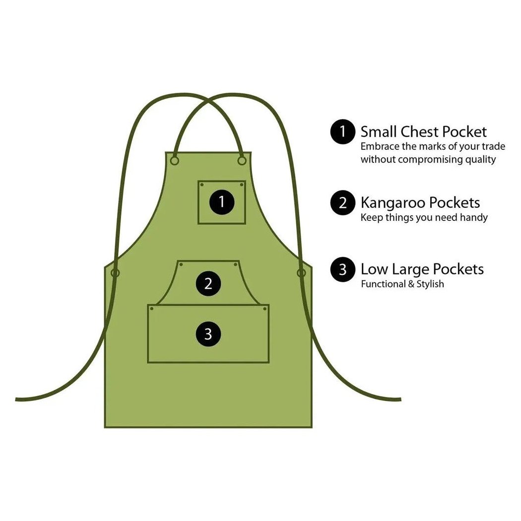 Beavercraft Adjustable Green Canvas Work Apron-Camping - Accessories-Appalachian Outfitters