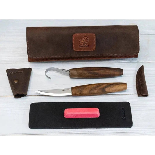 Beavercraft Spoon Carving Tool Set in Genuine Leather Case-Camping - Accessories - Knives-Appalachian Outfitters