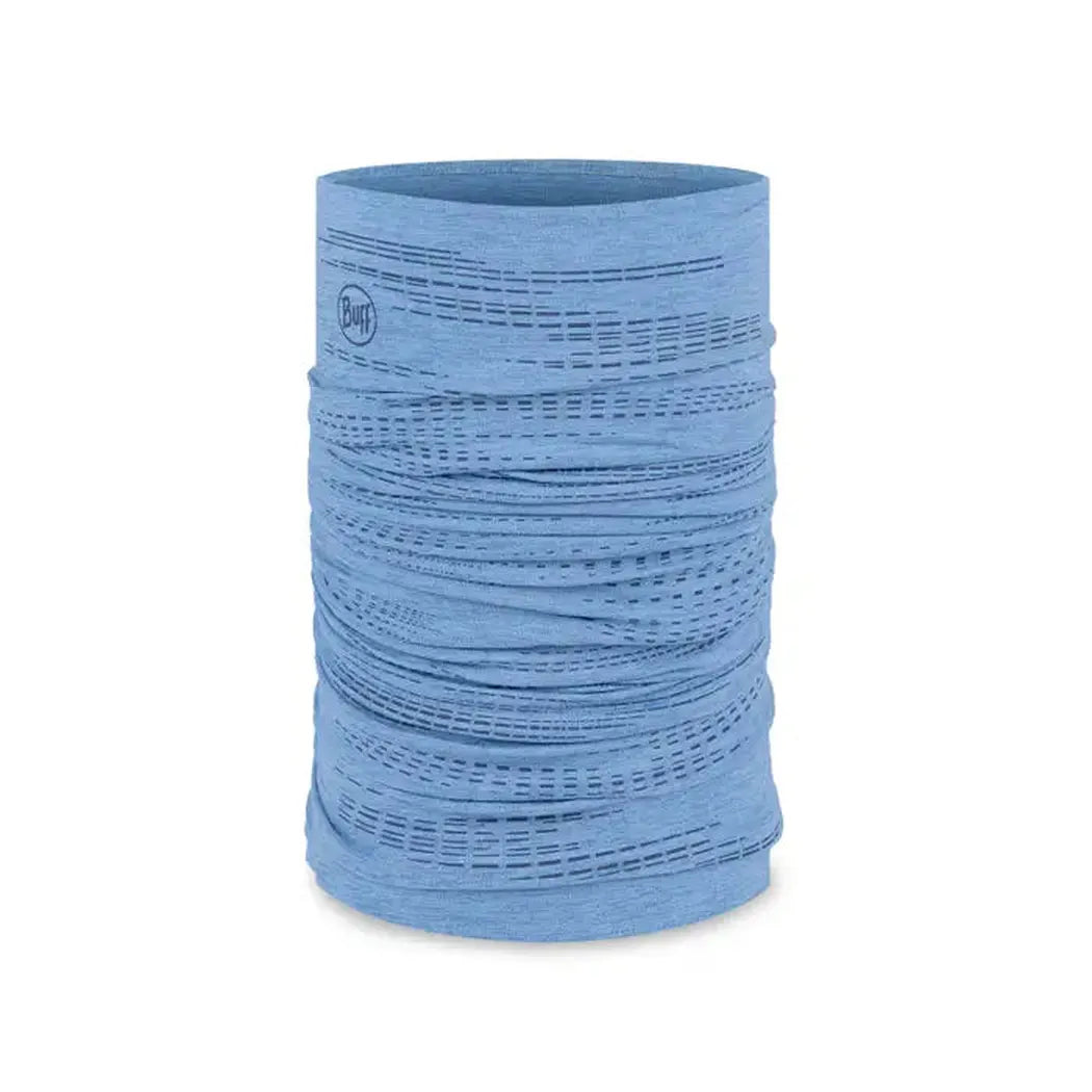 A side view of the Buff Dryflx Solid in Light Grey showing the textured fabric against a white background.