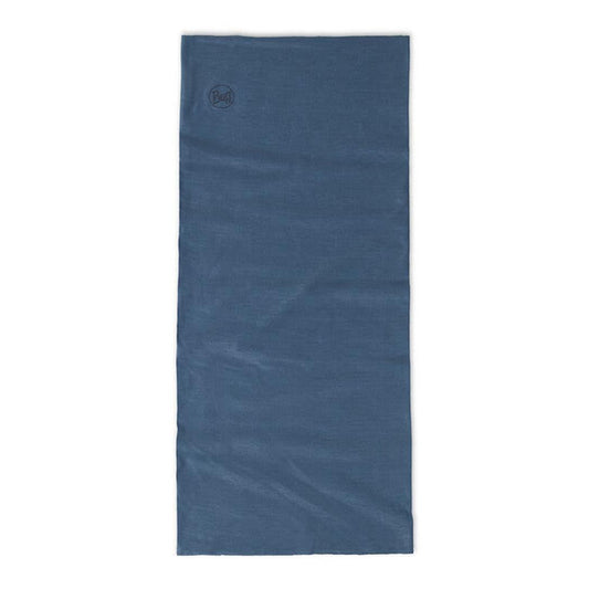 A flat lay photo of the Buff Original EcoStretch - Solid in Water color, showing the brand logo on the upper left corner against a white background.