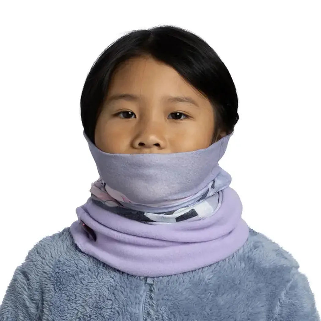A front view of the Buff Polar Yoki - Mauve showing the model wearing it against a white background.