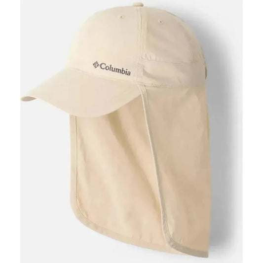 A front view of the Ancient Fossil Columbia Sportswear Schooner Bank II Cachalot hat showing the neck flap and logo against a white background.