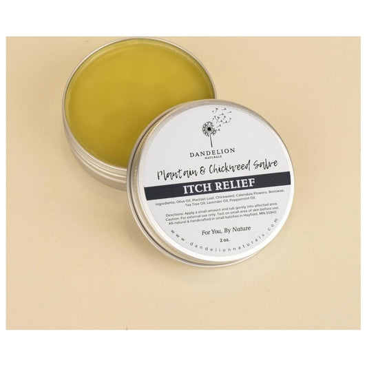Dandelion Naturals Itch Relief Salve with Chickweed, Plantain, Calendula-Camping - First Aid - Skin Care-Appalachian Outfitters