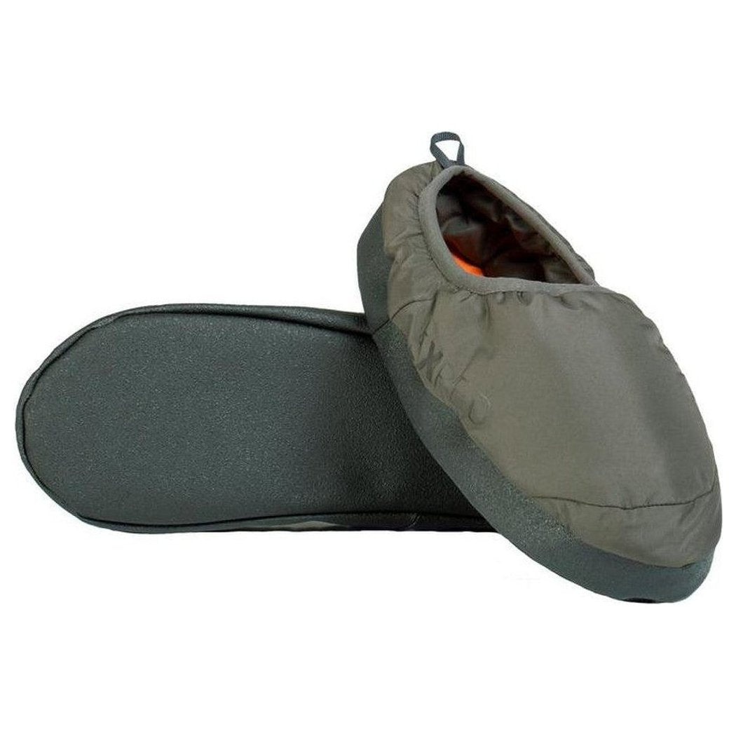 Side view of the Exped Camp Slipper in Burgundy showing the padded upper and black sole against a white background.