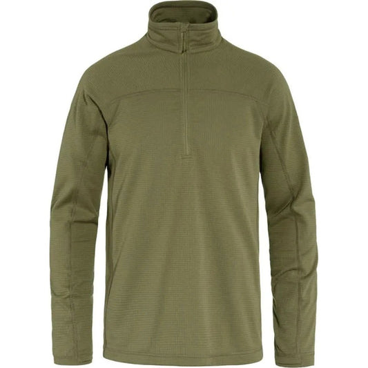 Fjallraven Men's Abisko Lite Fleece Half Zip-Men's - Clothing - Tops-Green-M-Appalachian Outfitters