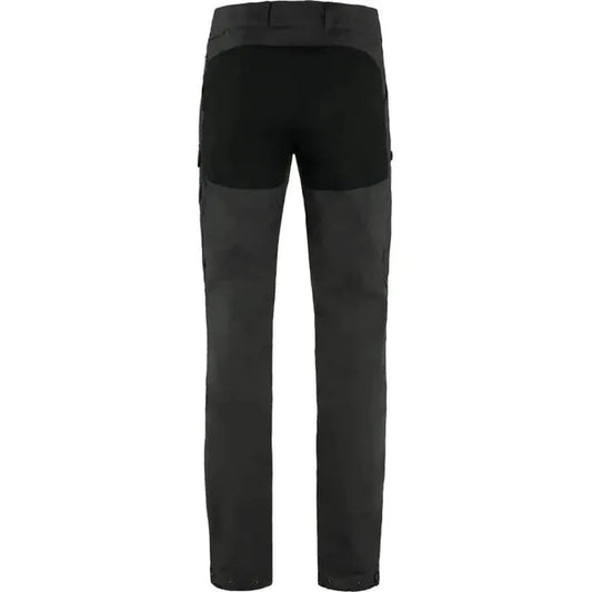 Back view of the Fjallraven Men's Vidda Pro Ventilated Trs in Dark Grey-Black showing the two-tone fabric and straight leg fit against a white background.