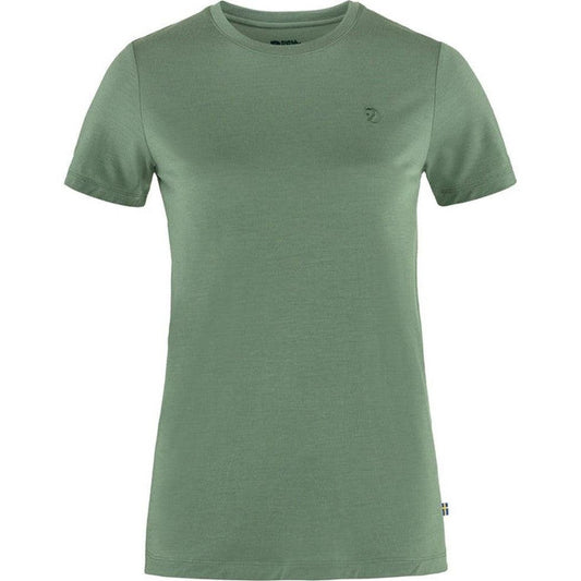 Fjallraven Women's Abisko Wool Short Sleeve-Women's - Clothing - Tops-Patina Green-S-Appalachian Outfitters