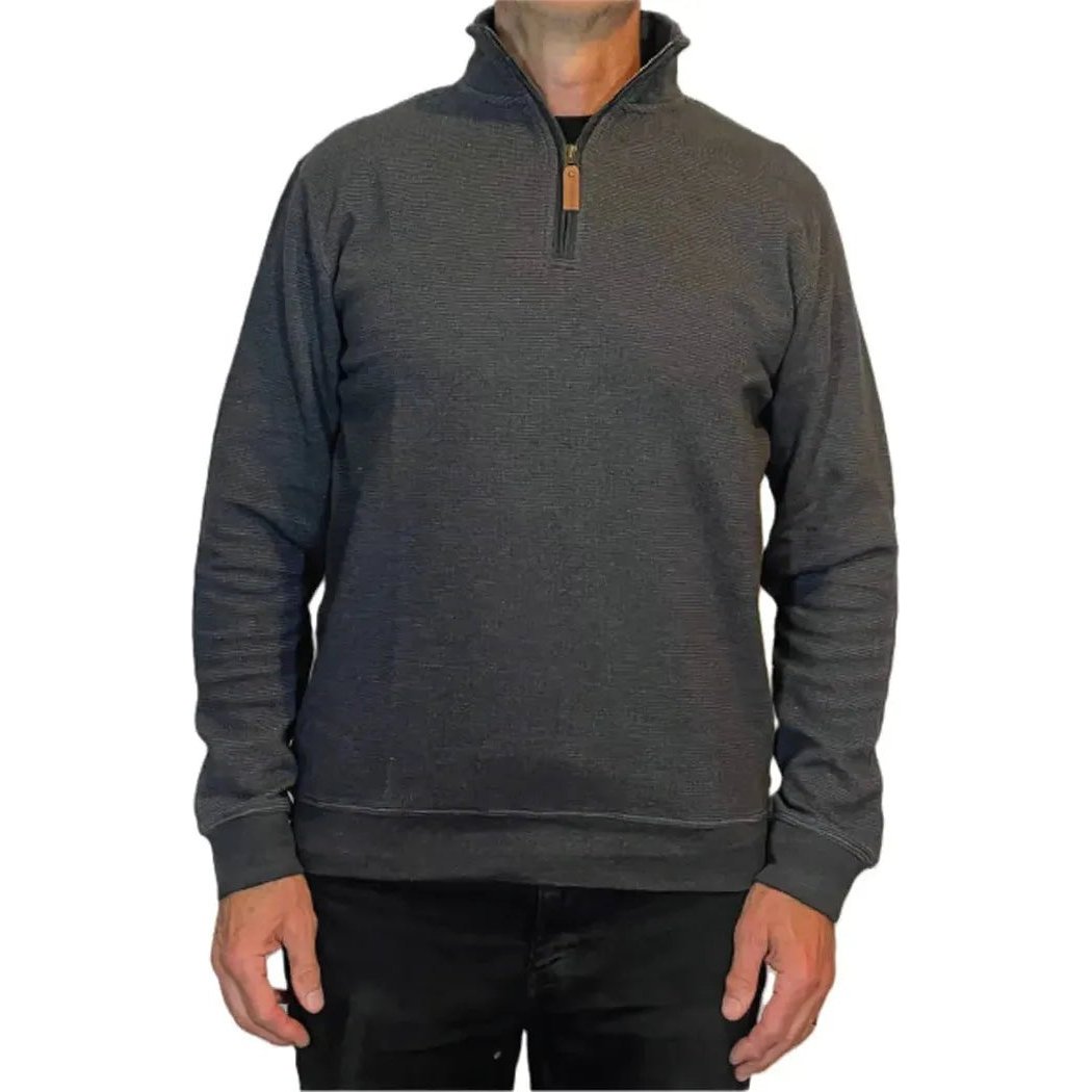 Flyshacker Men's Mortimer Half Zip Pullover-Men's - Clothing - Tops-Charcoal-M-Appalachian Outfitters
