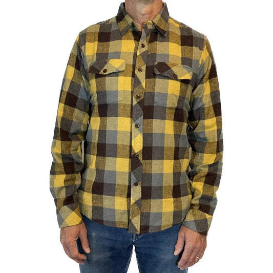 Flyshacker Men's Original Flyshacker Shirt-Men's - Clothing - Tops-Coffee/Gold-M-Appalachian Outfitters