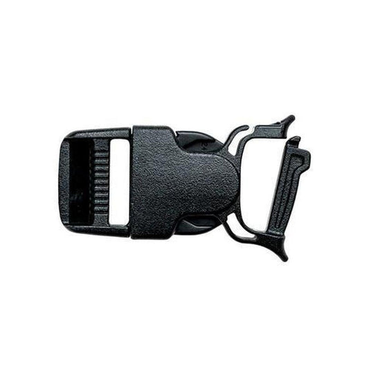 Side view of the Gear Aid Snap Bar Repair Buckle in 3/4" showing the textured plastic body and metal frame against a white background.