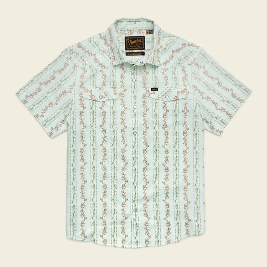 Howler Brothers Men's H Bar B Snapshirt-Men's - Clothing - Tops-Hibiscus Ribbons: Mint-M-Appalachian Outfitters