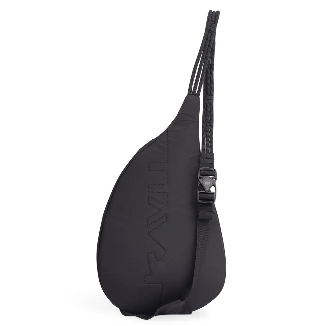 Side view of the Kavu Mini Slingback in Black showing the adjustable strap and buckle against a white background.