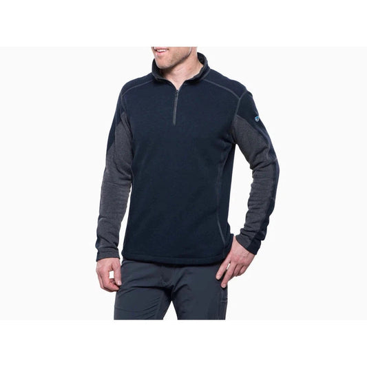 Kuhl Men's Revel™ 1/4 Zip Sweater-Men's - Clothing - Tops-Mutiny Blue/Steel-S-Appalachian Outfitters