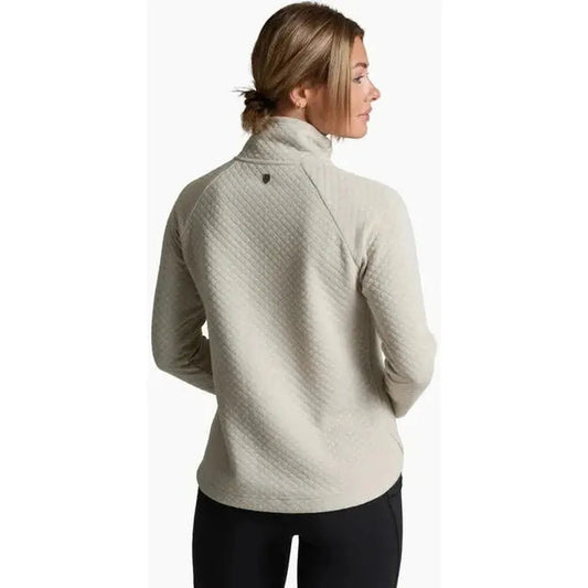 Back view of the Kuhl Women's Argenta Pullover in Moon Light on a model against a white background.