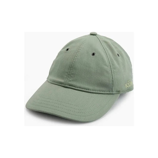A front view of the Kuhl Women's Cabo Cap in Alpine Lake color showing the adjustable strap and stitching on the brim against a white background.