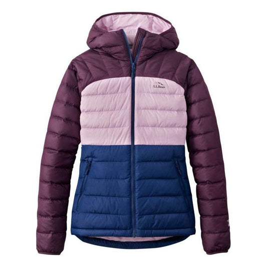 L.L.Bean Display Sample - Women's Beans Down Hooded Jacket Stripe-Women's - Clothing - Jackets & Vests-Eggplant/Lavender Ice-S-Appalachian Outfitters