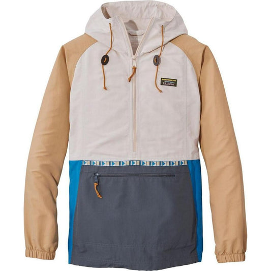 A front view of the L.L.Bean Men's Mountain Classic Anorak Multi Color showing the front pocket and zipper against a white background.