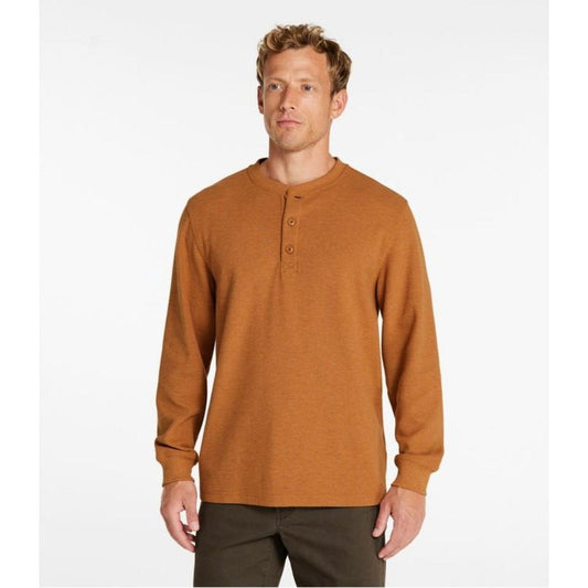 L.L.Bean Men's Unshrinkable Mini-Waffle Henley-Men's - Clothing - Tops-Appalachian Outfitters