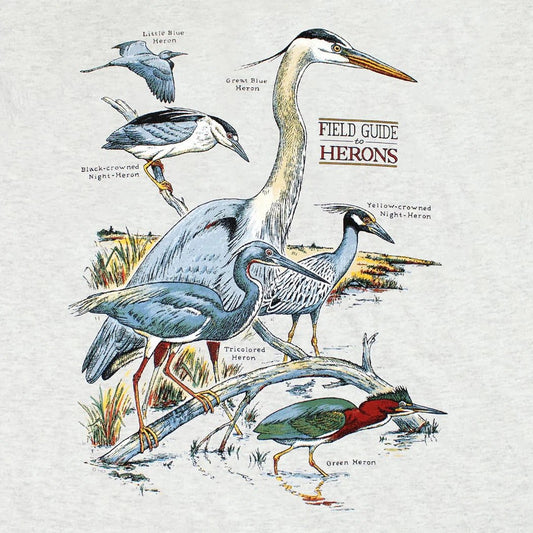 Liberty Graphics Field Guide To Herons Short Sleeve T-Unisex - Clothing - Tops-Appalachian Outfitters
