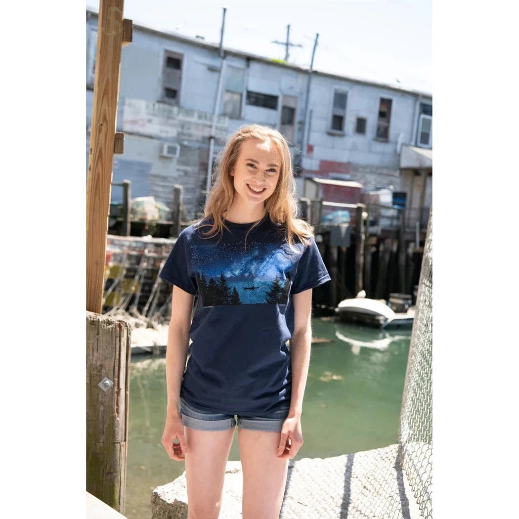 Liberty Graphics Night Kayaker Short Sleeve T-Unisex - Clothing - Tops-Appalachian Outfitters