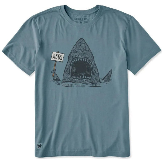 Life is Good Men's Free Hugs Shark Short Sleeve Crusher-LITE Tee-Men's - Clothing - Tops-Appalachian Outfitters