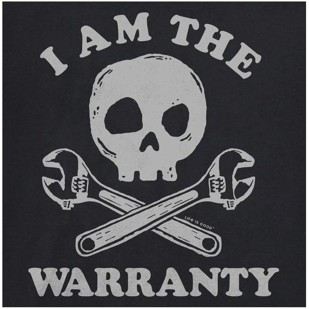Life is Good Men's I am the Warranty Skull & Tools Short Sleeve Crusher Tee-Men's - Clothing - Tops-Appalachian Outfitters