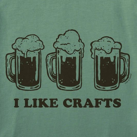 Life is Good Men's I Like Crafts Beers Shortsleeve Crusher-Men's - Clothing - Tops-Appalachian Outfitters
