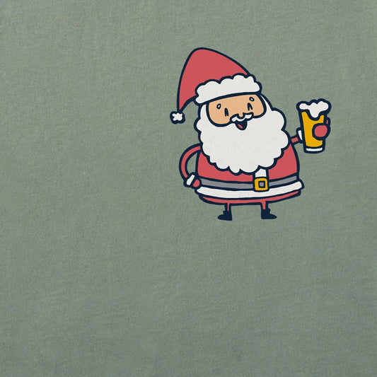 Life is Good Men's Little Santa w Beer Short Sleeve Crusher Tee-Men's - Clothing - Tops-Appalachian Outfitters