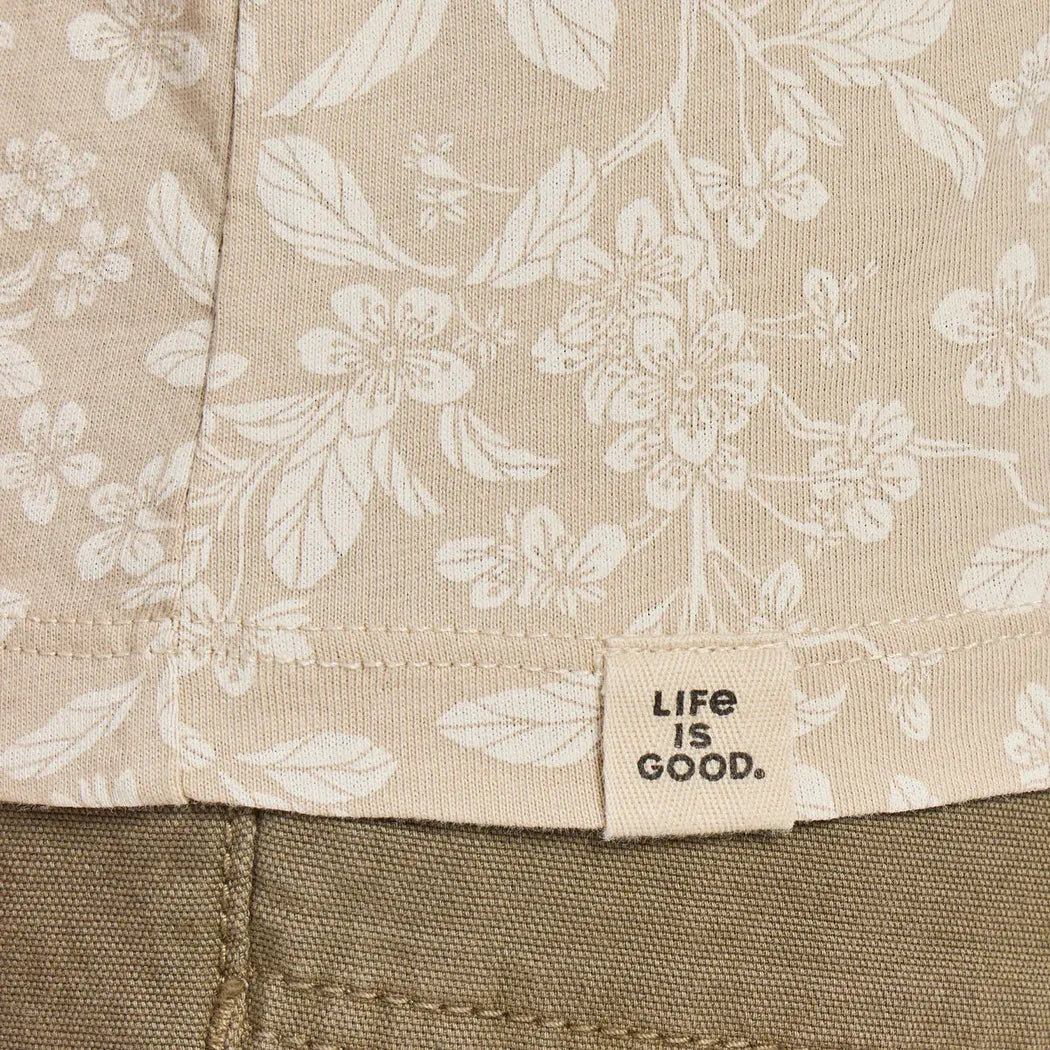 Life is Good Women's Cherry Blossom Pattern Crusher-LITE Easy Vee-Women's - Clothing - Tops-Appalachian Outfitters