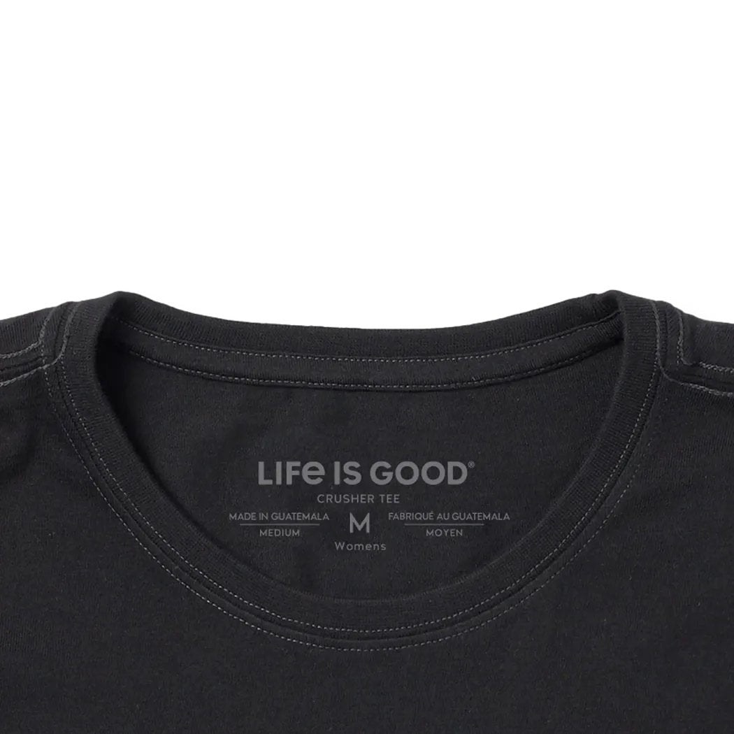 Life is Good Women's Flower Boots with Flowers Short Sleeve Crusher Tee-Women's - Clothing - Tops-Appalachian Outfitters