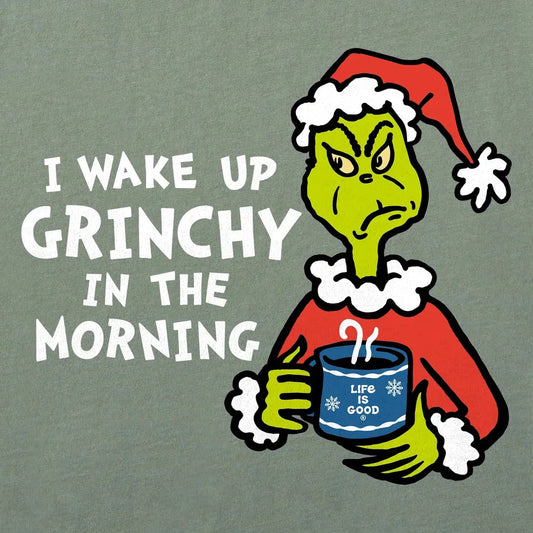 Life is Good Women's I Wake Up Grinchy in the Morning Long Sleeve Crusher Tee-Women's - Clothing - Tops-Appalachian Outfitters
