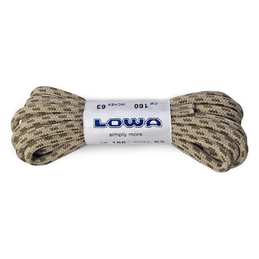 A bundle of brown Lowa Laces displayed against a white background.