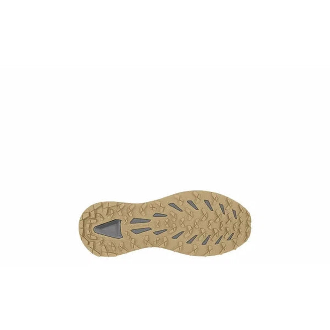The sole of the Lowa Men's Fortux GTX QC boot in Navy/Dune is shown from above against a white background.
