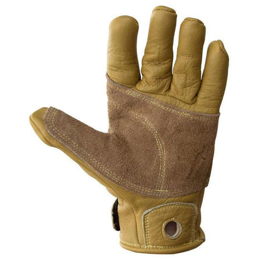 A natural Metolius Belay Glove - Full Finger shown from the side with a white background.