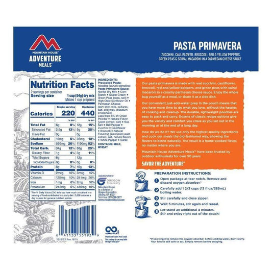 Mountain House Pasta Primavera-Food - Backpacking-Appalachian Outfitters