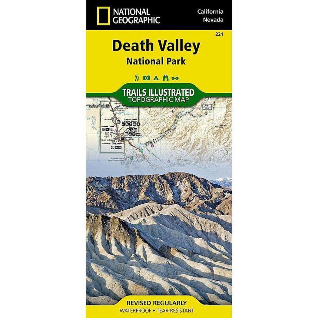 National Geographic Trails Illustrated Death Valley National Park map showing a topographic map and desert landscape.