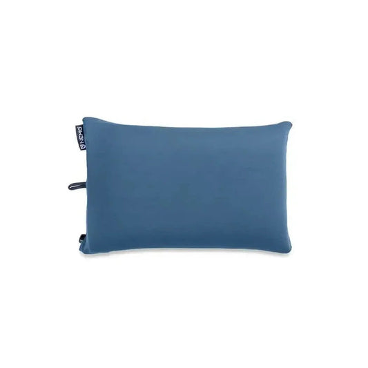 A front view of the NEMO Fillo Backpacking & Camping Pillow in Black Pearl against a white background.