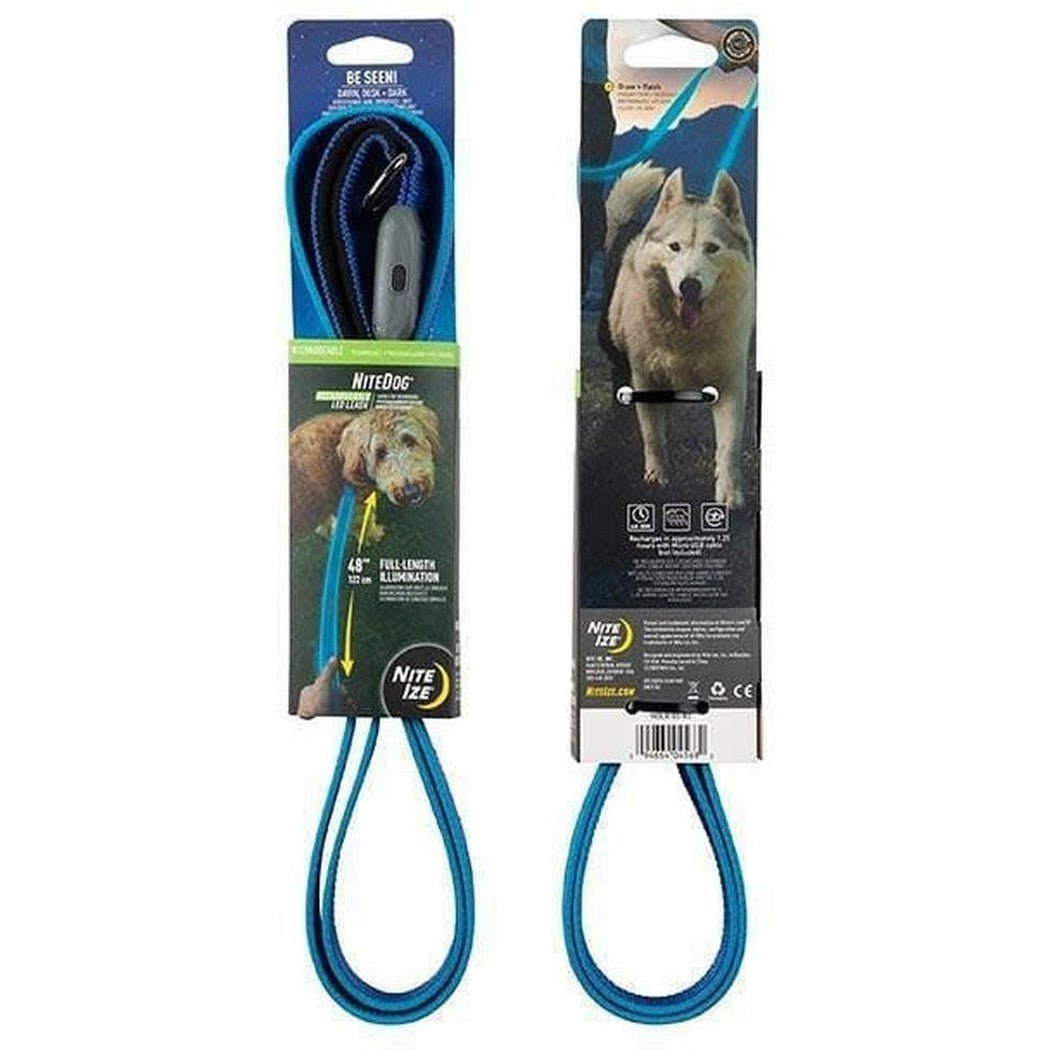 Nite Ize Nitedog Rechargeable Led Leash-Pets - Leashes-Blue/Blue LED-Appalachian Outfitters