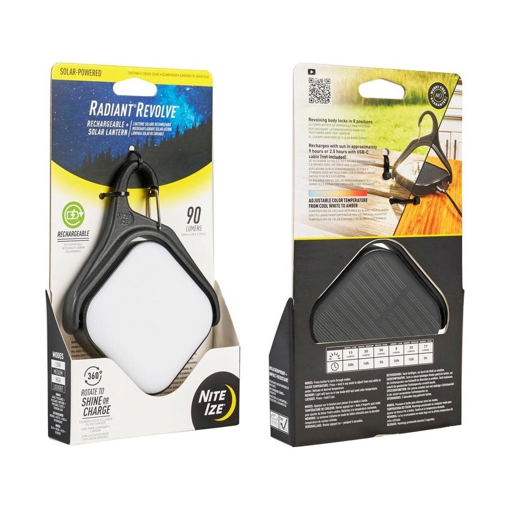 Nite Ize Radiant Revolve Rechargeable + Solar Lantern-Camping - Lighting - Lanterns-Appalachian Outfitters