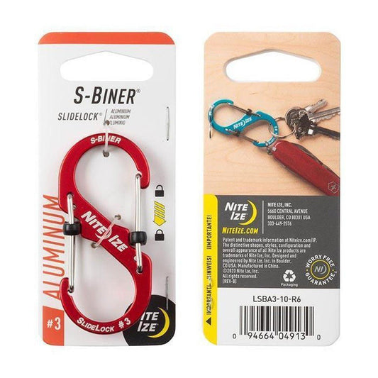 Nite Ize S-Biner Slidelock Aluminum #3-Camping - Accessories-Red-Appalachian Outfitters