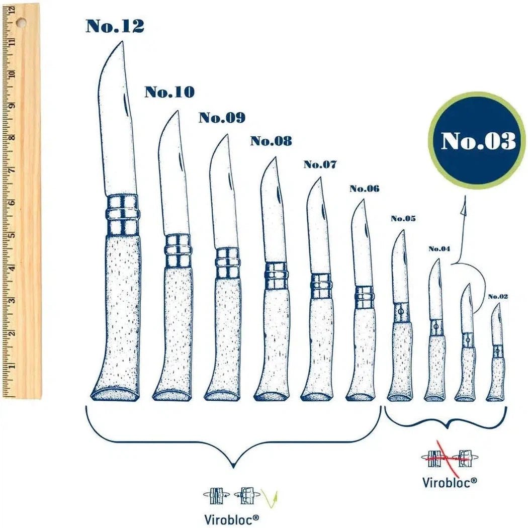 Opinel No.03 Stainless Steel Folding Knife-Camping - Accessories - Knives-Appalachian Outfitters