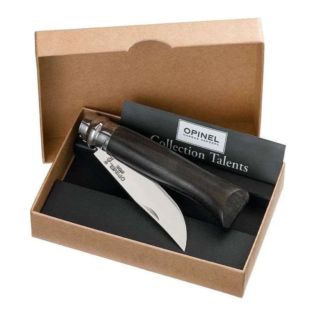 Opinel No.08 Polished Stainless Steel Folding Knife Ebony-Camping - Accessories - Knives-Appalachian Outfitters