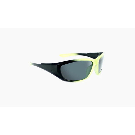 Side view of the Optic Nerve Cowlick sunglasses in Black/Blue with dark lenses against a white background.
