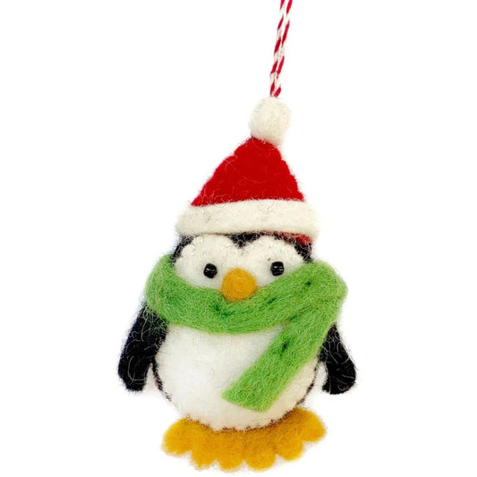 Ornaments 4 Orphans Penguin with Red Hat Felt Wool Christmas Ornament-Accessories - Novelty-Appalachian Outfitters